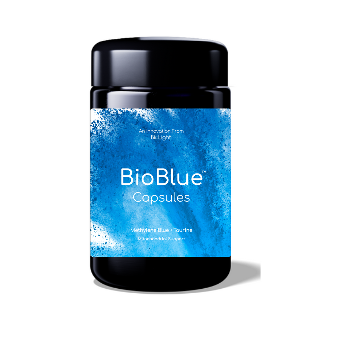 BioBlue Capsules | Methylene Blue Supplement - Support Brain Health & Mitochondrial Function | Red Light Therapy Synergist - USP Grade