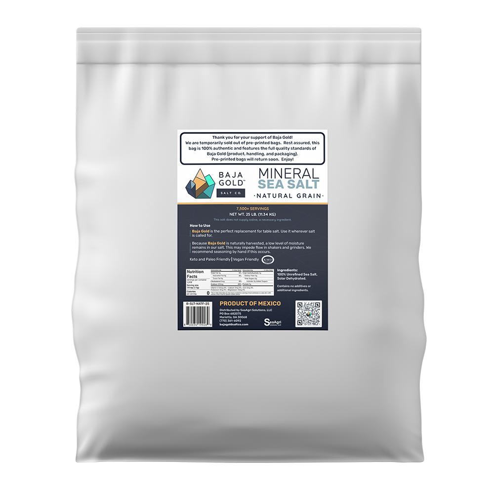 Baja Gold Signature Mineral Sea Salt - Natural Grain Crystals