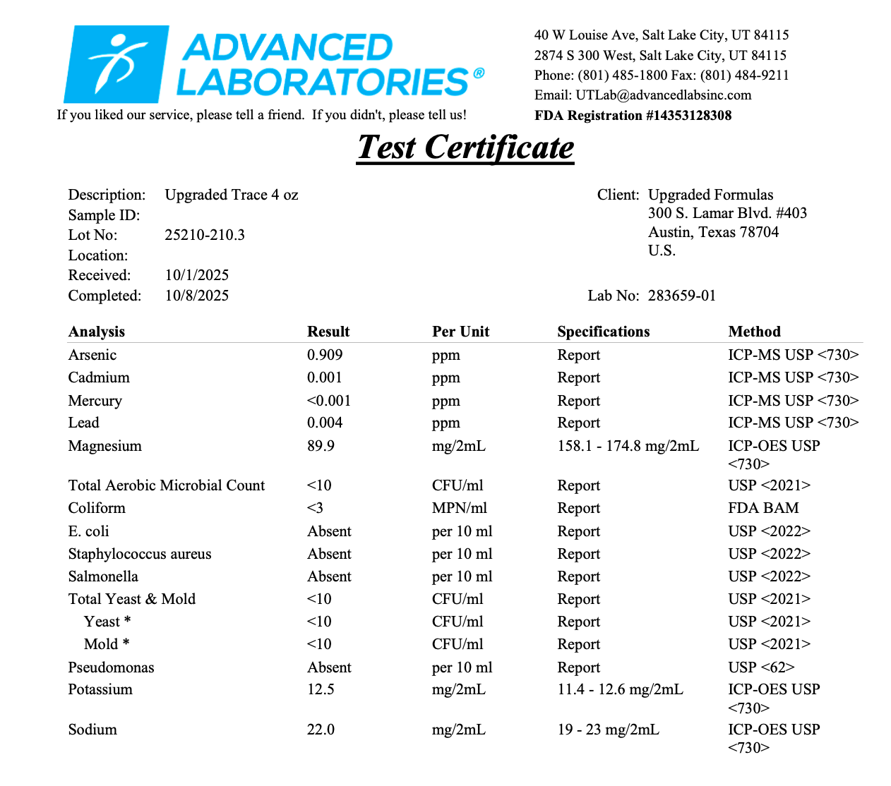Upgraded Trace Minerals