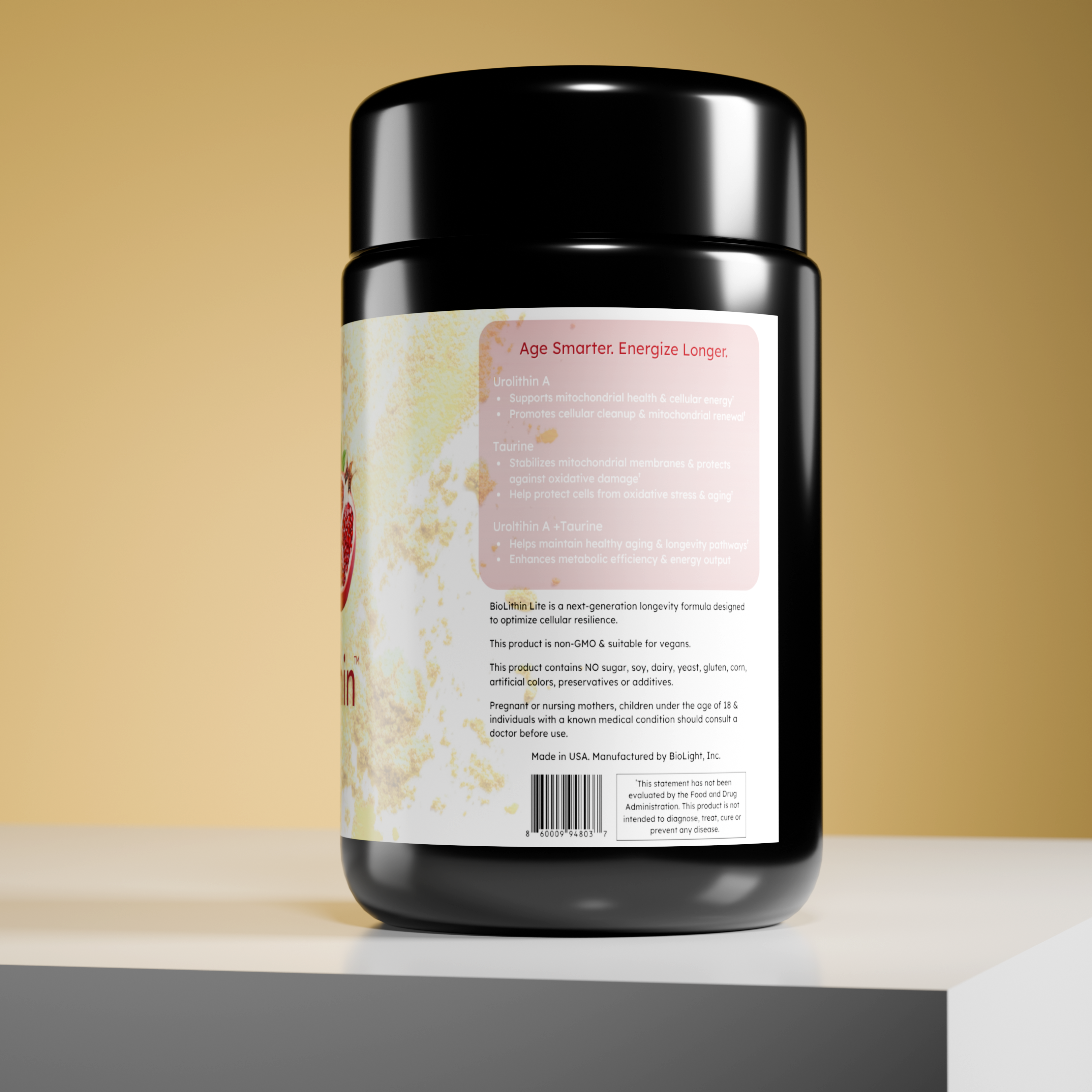 BioLithin Lite: Urolithin A + Taurine for Mitochondrial Recycling, Optimal Energy & Longevity Support