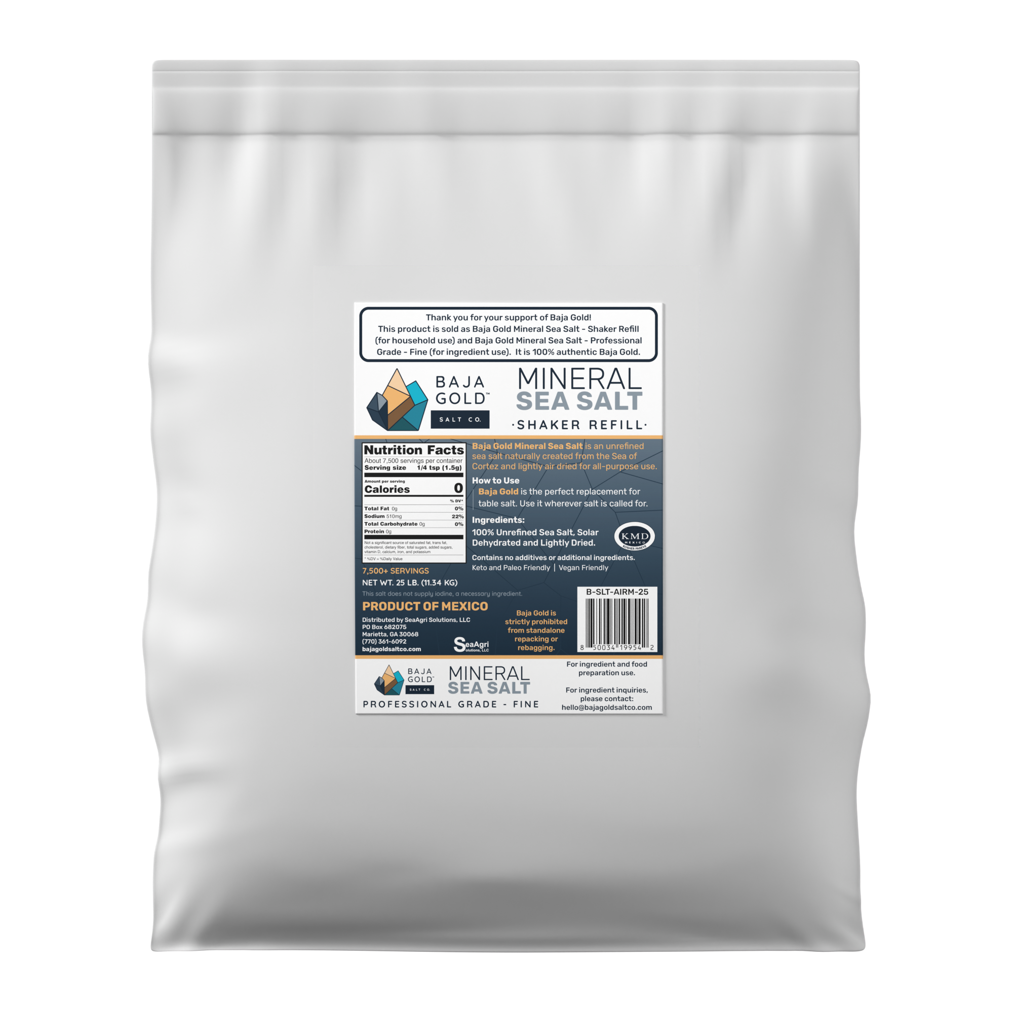 Baja Gold Mineral Sea Salt - Shakers