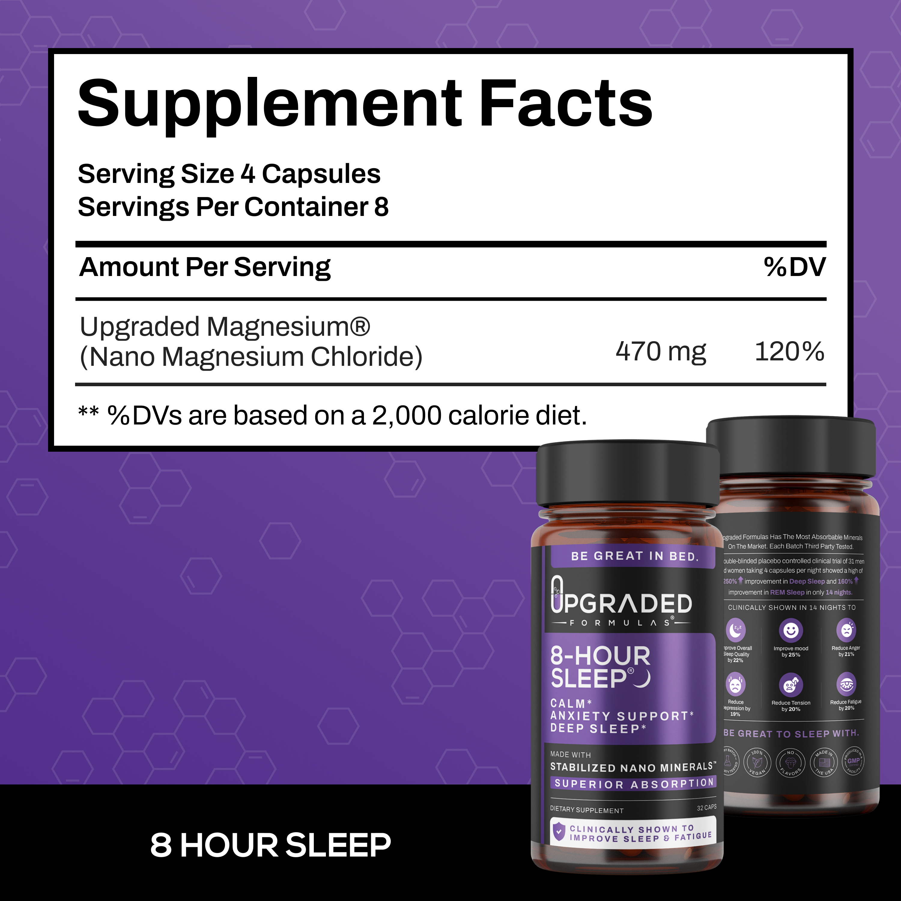 Upgraded 8-Hour Sleep: Clinically Shown To Improve Sleep (32 ct capsules)