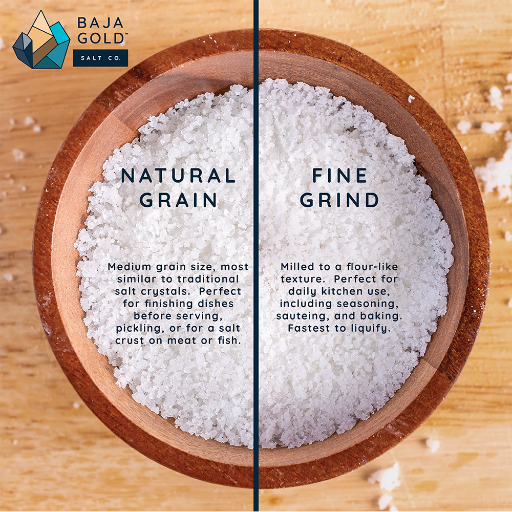 Baja Gold Signature Mineral Sea Salt - Natural Grain Crystals