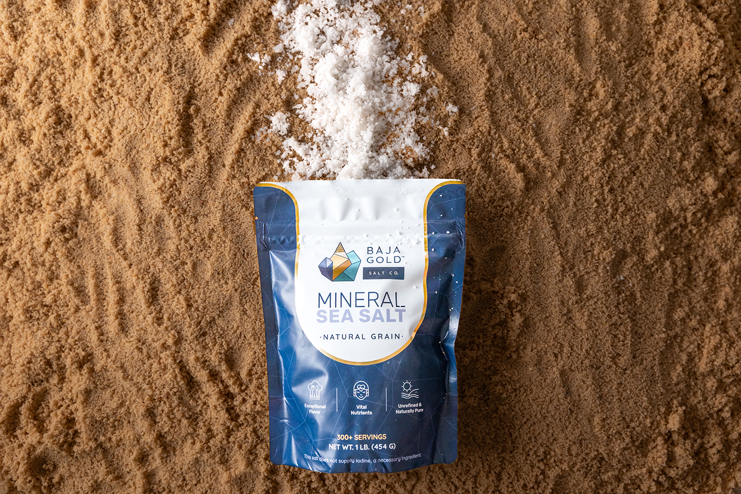 Baja Gold Signature Mineral Sea Salt - Natural Grain Crystals