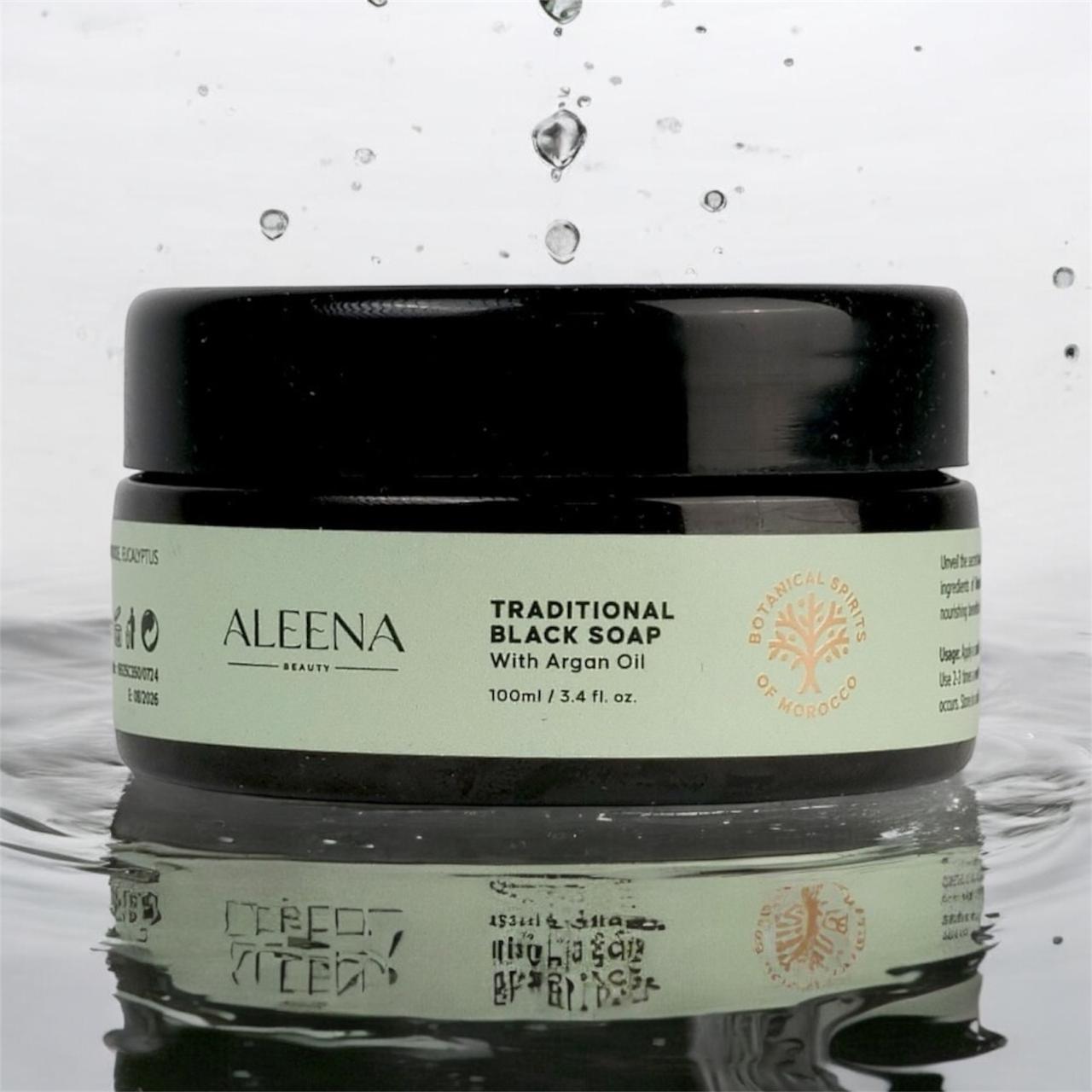 Traditional Black Soap with Morocco Argan Oil.