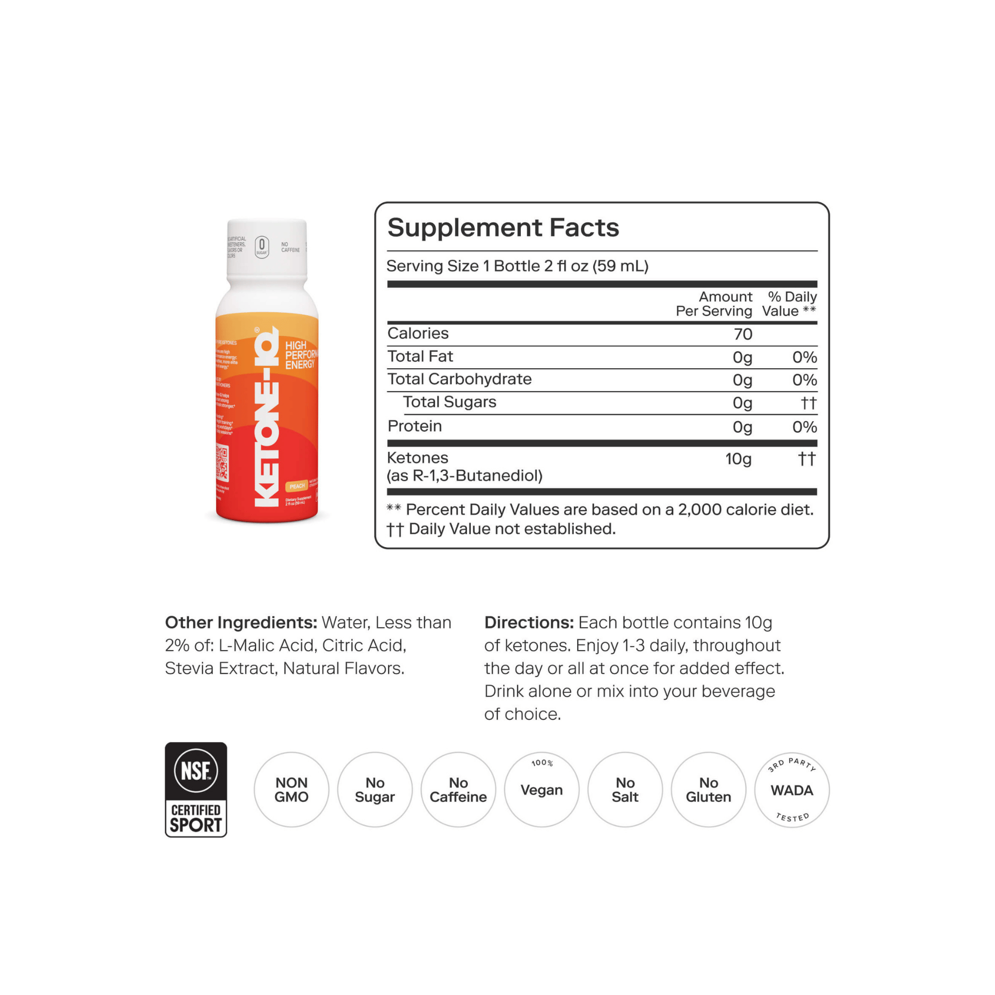 KetoneIQ Shot - Peach - 24 Pack