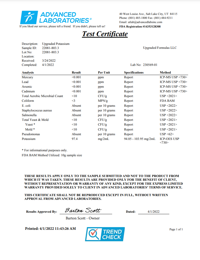 Upgraded Potassium 8 oz