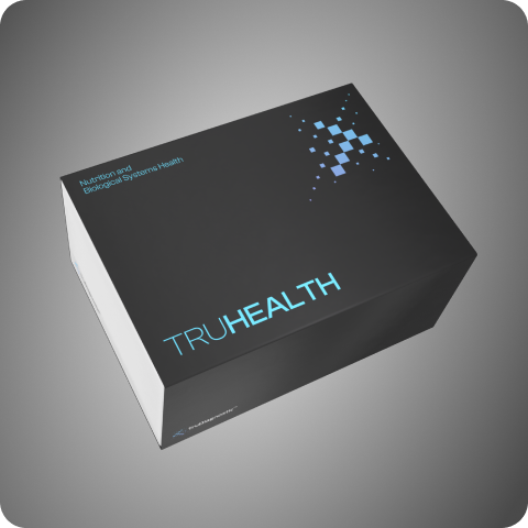 TruHealth product packaging on a gray background